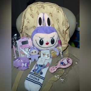 Purple Bunny Plush Toy Set